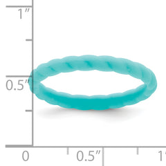 Silicone Aqua Blue 3mm Braided Band
