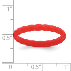 Silicone Red 3mm Braided Band