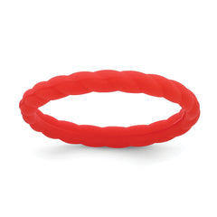 Silicone Red 3mm Braided Band