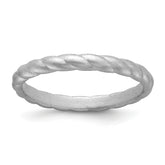 Silicone Metallic Silver 3mm Braided Band