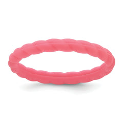 Silicone Watermelon Pink 3mm Braided Band