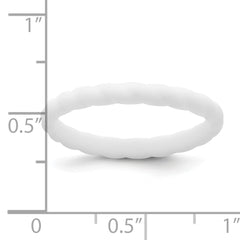 Silicone White 3mm Braided Band
