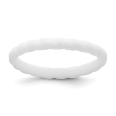 Silicone White 3mm Braided Band