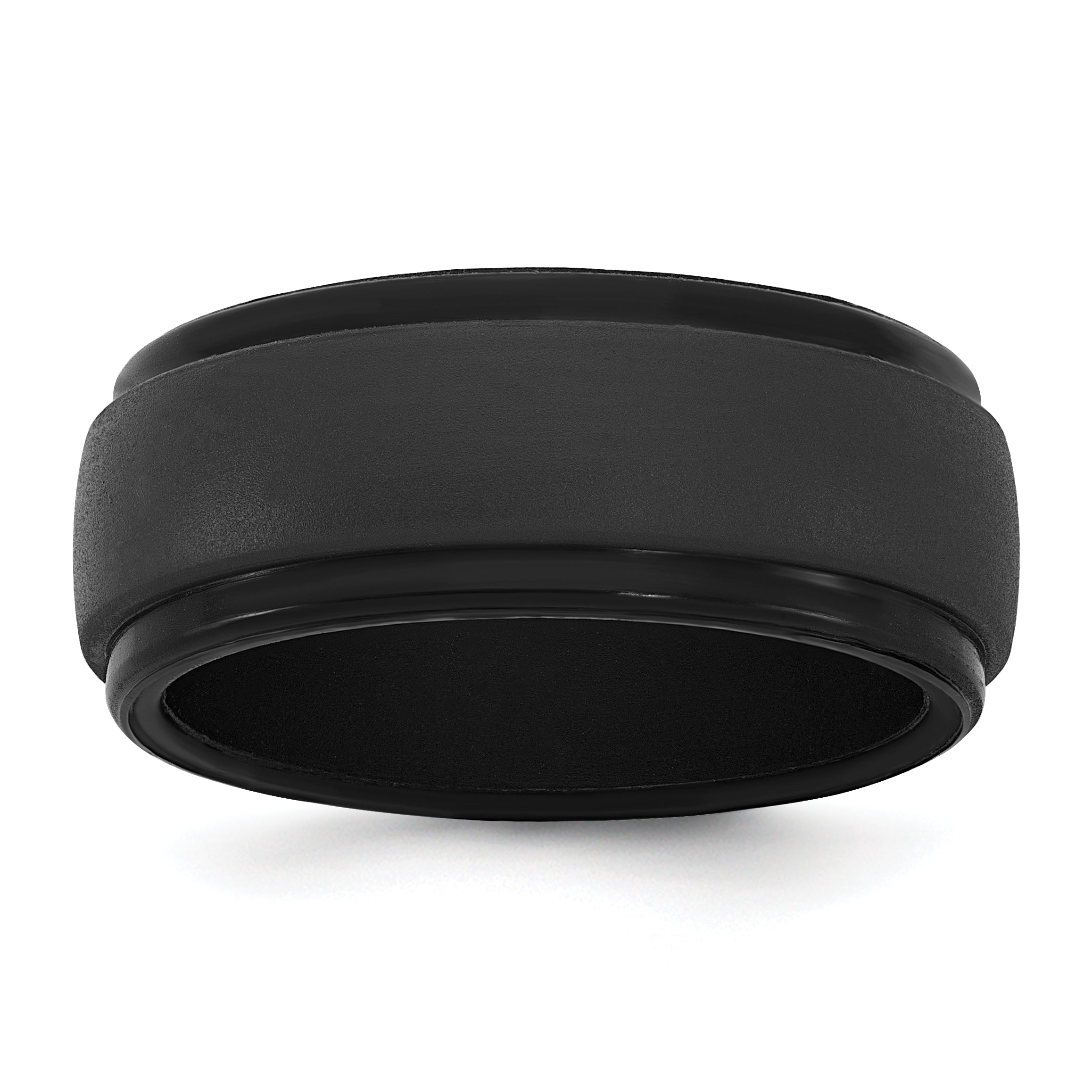 Silicone Black 9mm Ridged Edge Band