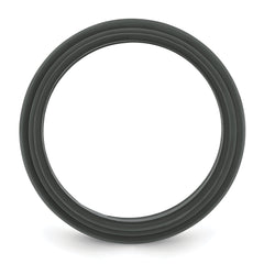 Silicone Dark Grey 9mm Ridged Edge Band