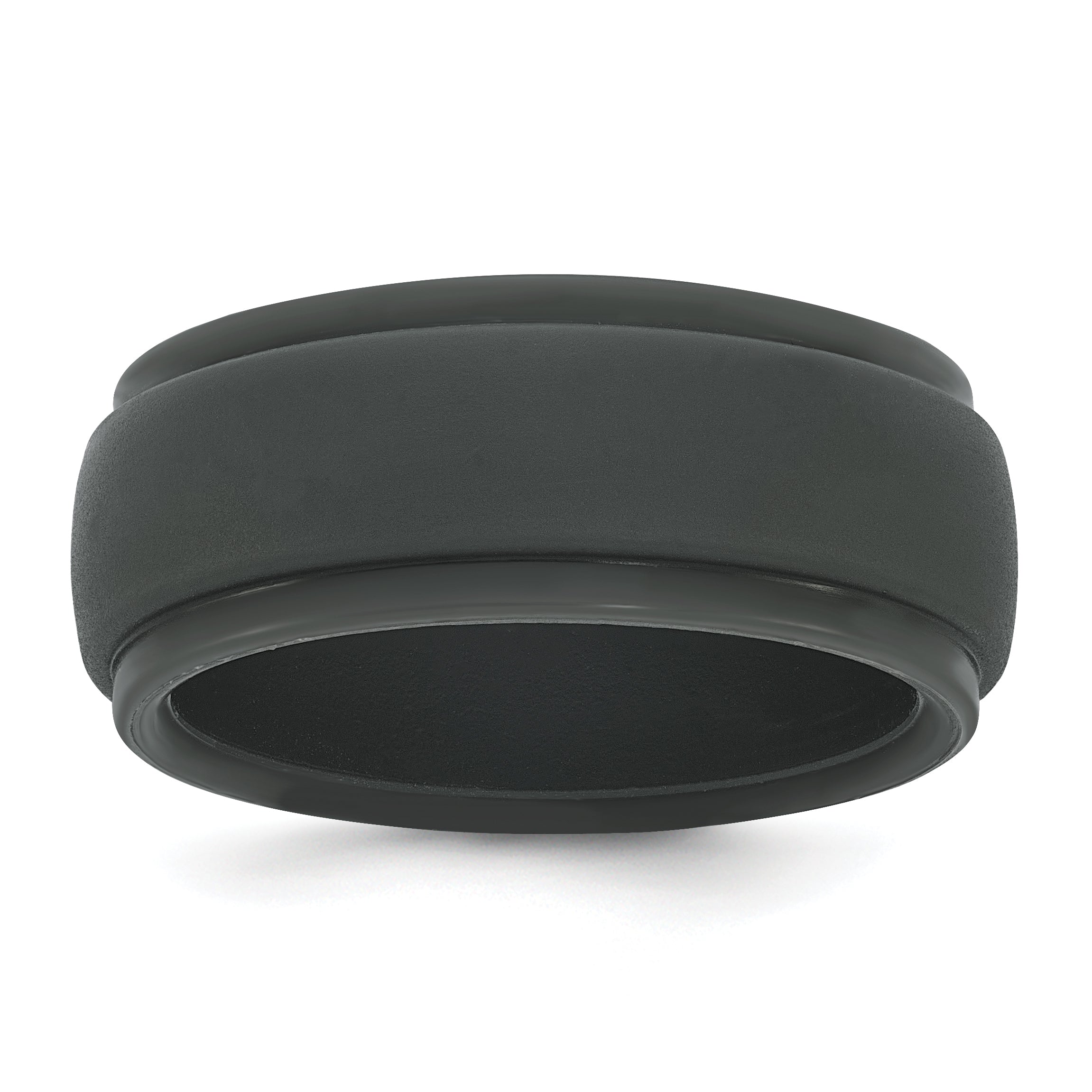 Silicone Dark Grey 9mm Ridged Edge Band