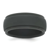 Silicone Dark Grey 9mm Ridged Edge Band