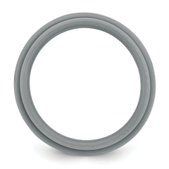 Silicone Light Grey 9mm Ridged Edge Band