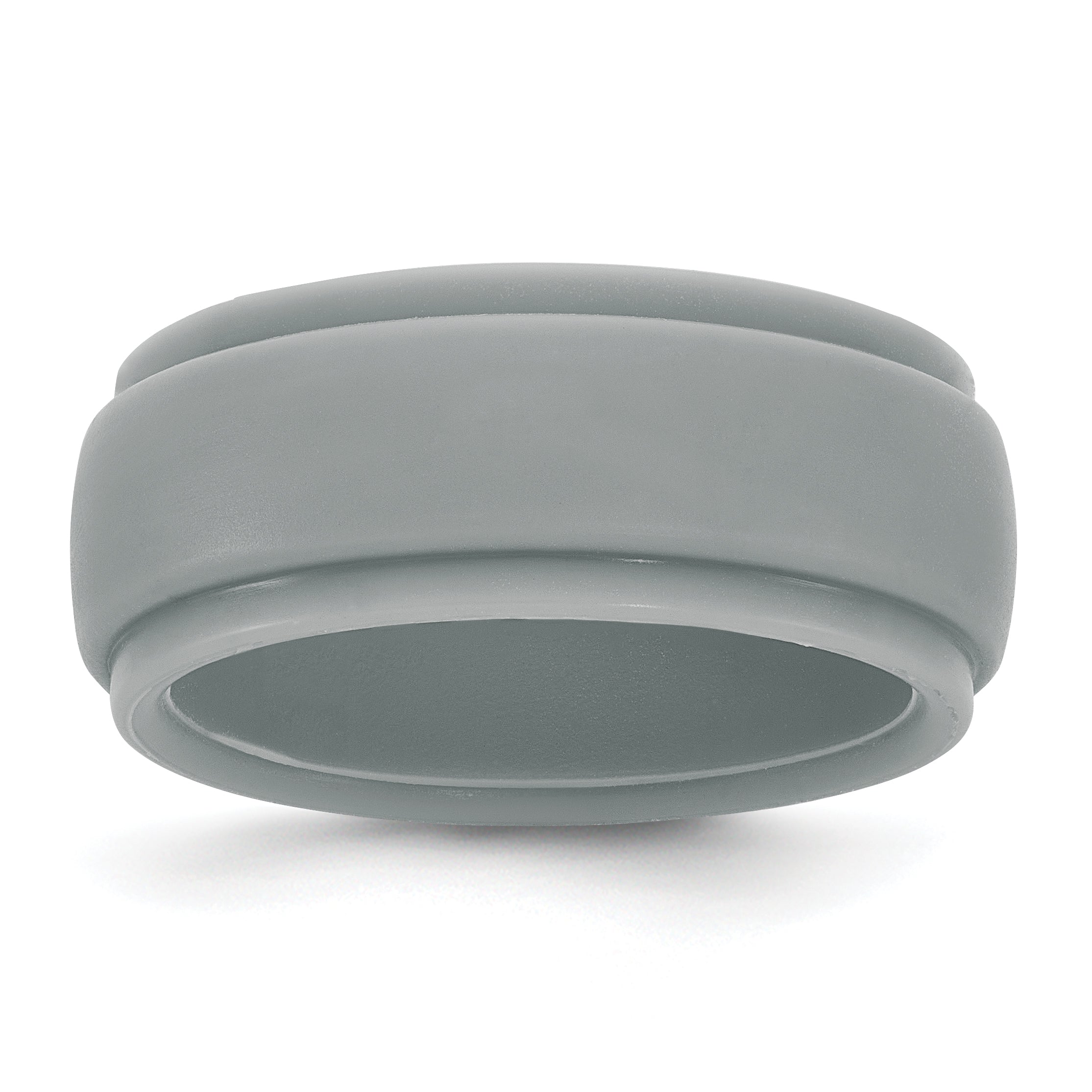 Silicone Light Grey 9mm Ridged Edge Band