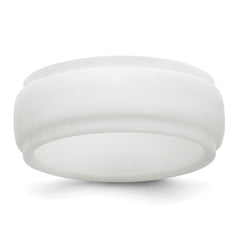 Silicone White 9mm Ridged Edge Band