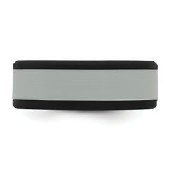 Silicone Black with Removable Grey Center 8mm Band
