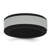 Silicone Black with Removable Grey Center 8mm Band