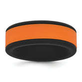 Silicone Black with Removable Orange Center 8mm Band