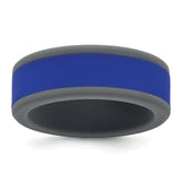 Silicone Grey with Removable Blue Center 8mm Band