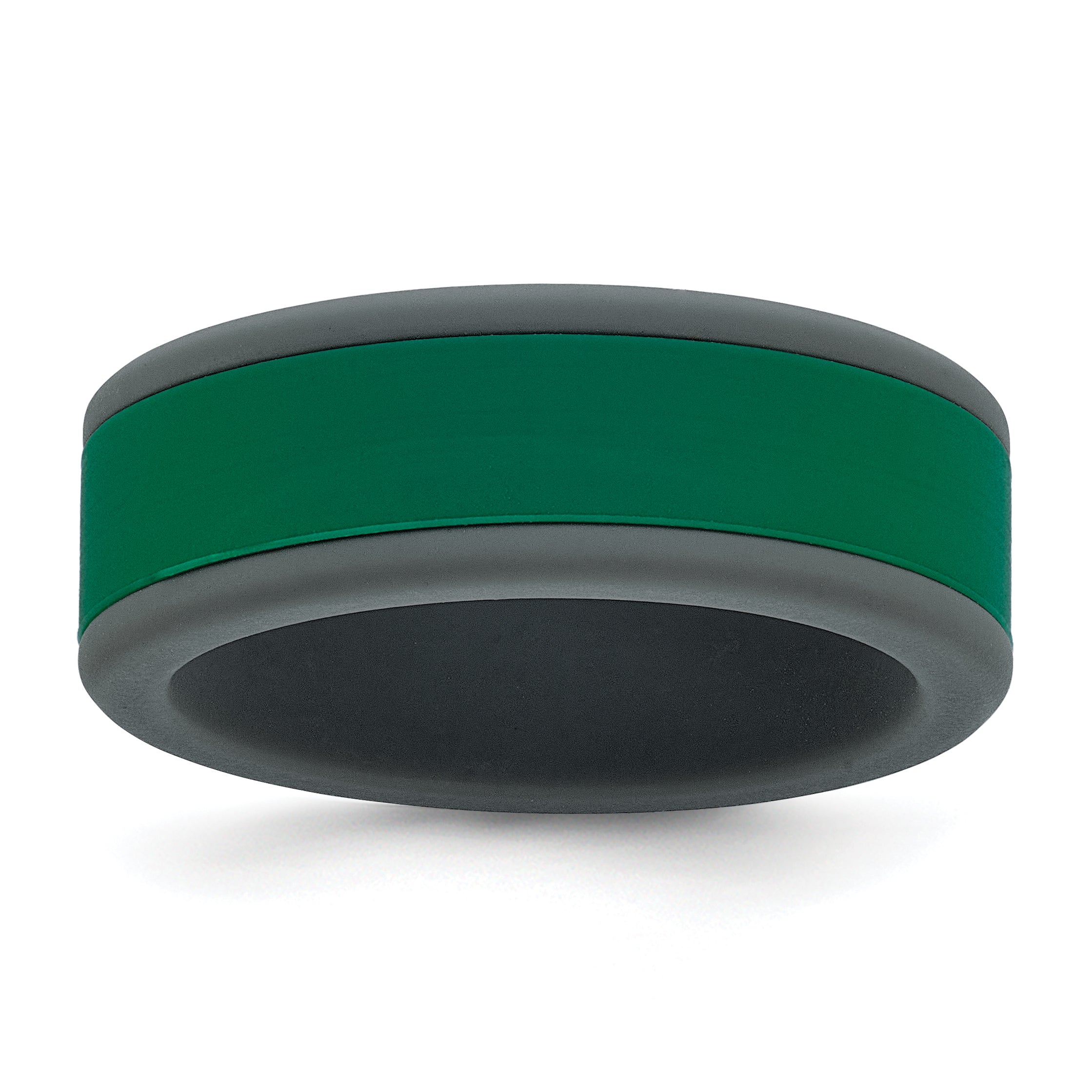 Silicone Grey with Removable Green Center 8mm Band