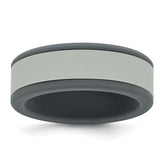 Silicone Grey with Removable Light Grey Center 8mm Band
