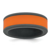 Silicone Grey with Removable Orange Center 8mm Band