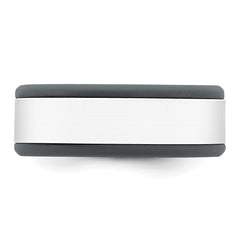 Silicone Grey with Removable White Center 8mm Band