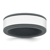 Silicone Grey with Removable White Center 8mm Band