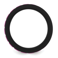 Silicone Black with Pink Grooved Center 7.50mm Band
