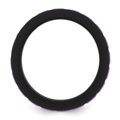Silicone Black with Purple Grooved Center 7.50mm Band
