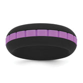 Silicone Black with Purple Grooved Center 7.50mm Band