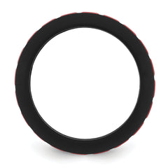 Silicone Black with Red Grooved Center 7.50mm Band