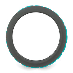 Silicone Grey with Blue Grooved Center 7.50mm Band
