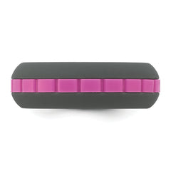 Silicone Grey with Pink Grooved Center 7.50mm Band