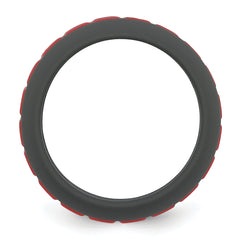 Silicone Grey with Red Grooved Center 7.50mm Band
