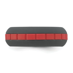 Silicone Grey with Red Grooved Center 7.50mm Band