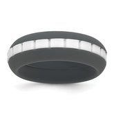 Silicone Grey with White Grooved Center 7.50mm Band