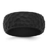 Silicone Black 8.50mm Hammered Band