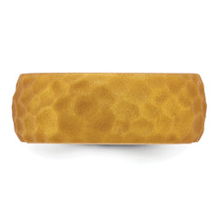 Silicone Metallic Gold 8.50mm Hammered Band