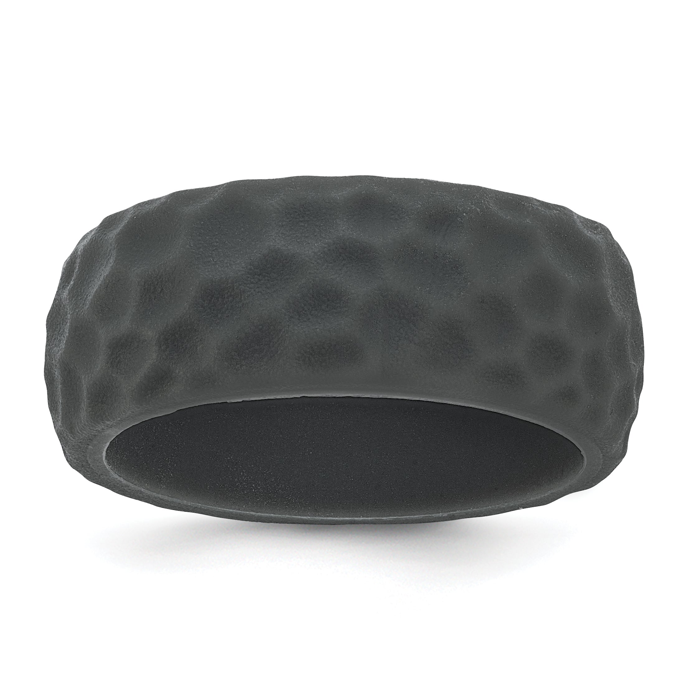 Silicone Dark Grey 8.50mm Hammered Band