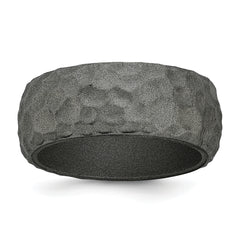 Silicone Metallic Silver 8.50mm Hammered Band