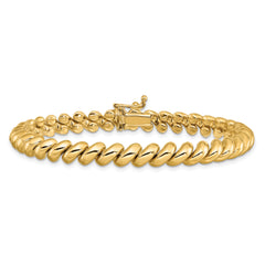 14k Polished 6mm 7 inch San Marco Bracelet