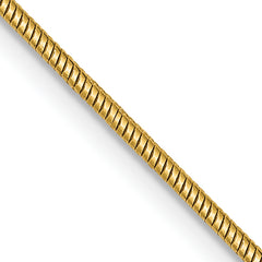 14K 26 inch 1.4mm Round Snake Lobster Clasp Chain