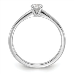 14k White Gold 1/3 carat Lab Grown Diamond VS+ F+ Round Complete Solitaire Engagement Ring