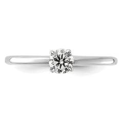 14k White Gold 1/3 carat Lab Grown Diamond VS+ F+ Round Complete Solitaire Engagement Ring
