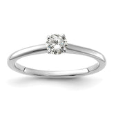 14k White Gold 1/3 carat Certified Lab Grown Diamond VS/SI+ G+ Round Complete Solitaire Engagement Ring