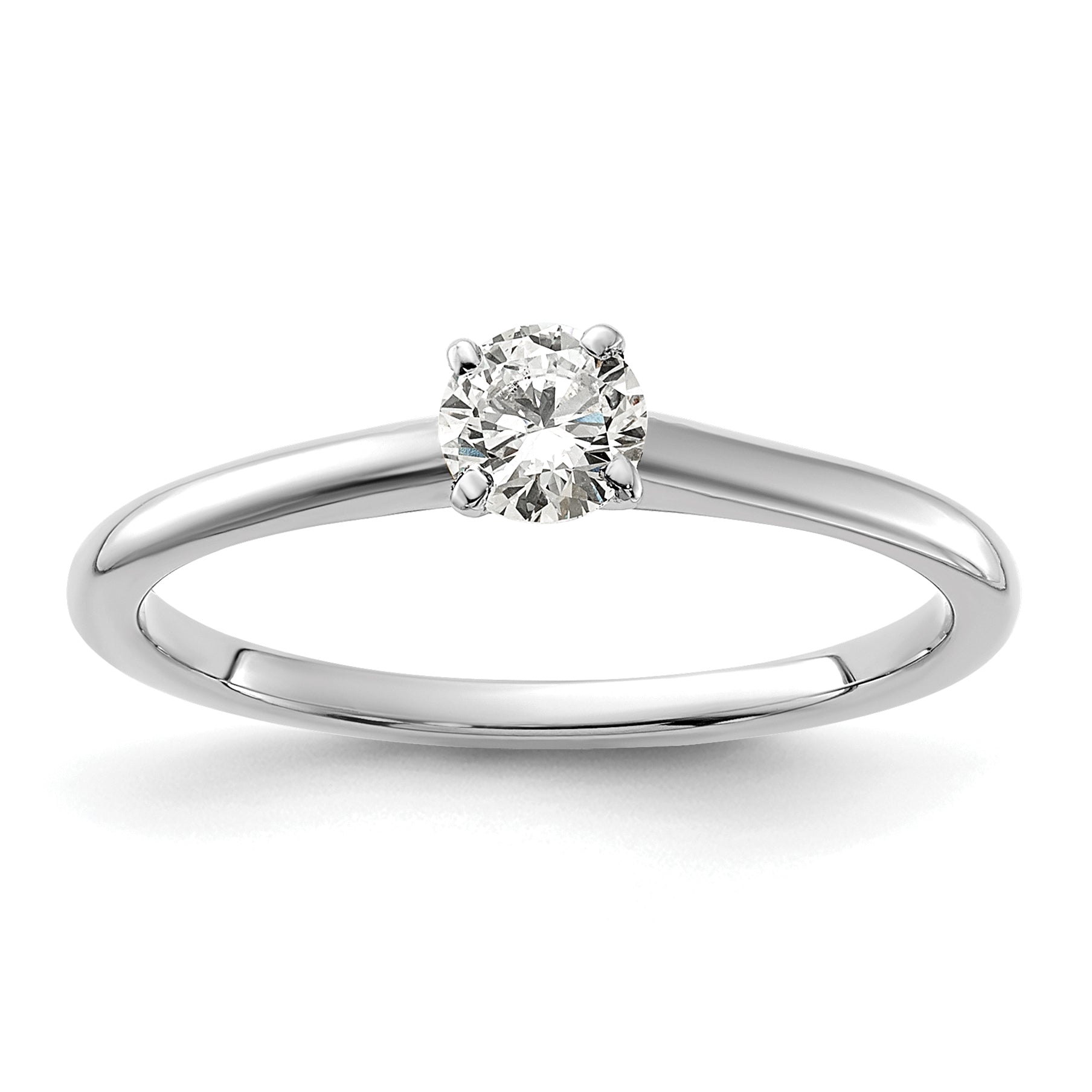 14k White Gold 1/3 carat Certified Lab Grown Diamond VS+ F+ Round Complete Solitaire Engagement Ring
