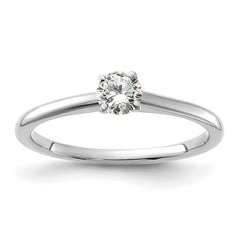 14k White Gold 1/3 carat Lab Grown Diamond VS+ F+ Round Complete Solitaire Engagement Ring