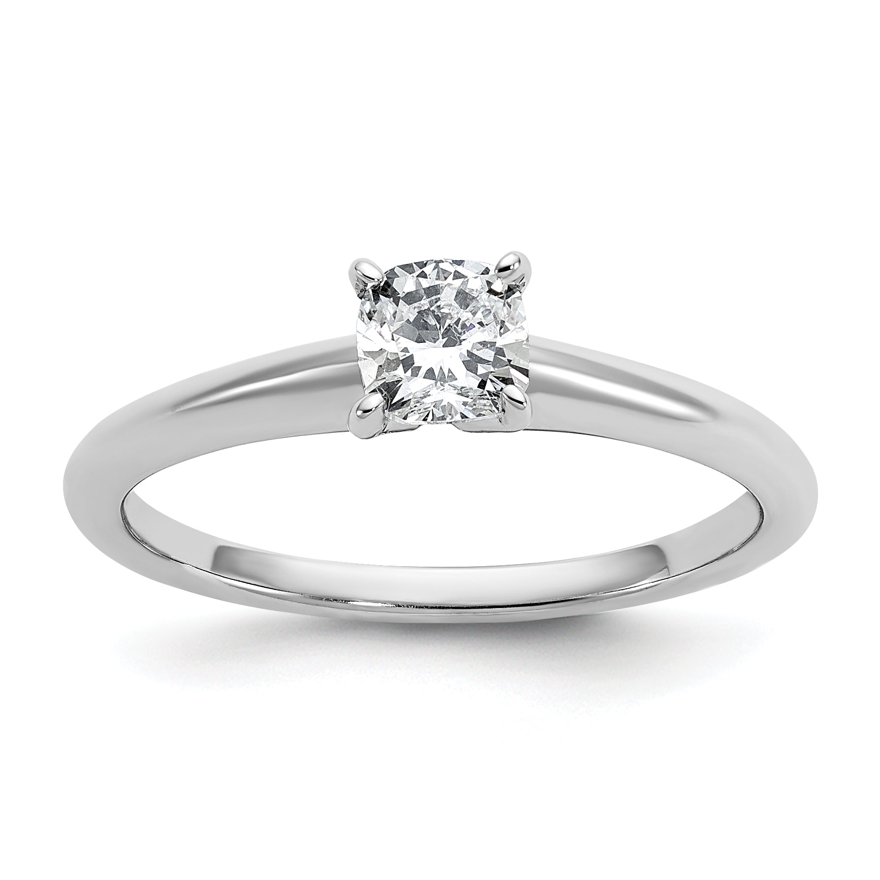 14k Two-tone 1/2 carat Lab Grown Diamond VS+ F+ Cushion Complete Solitare Engagement Ring