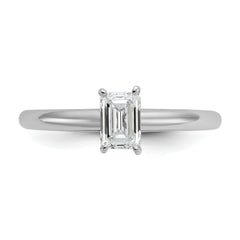 14k White Gold 1/2 carat Certified Lab Grown Diamond VS+ F+ Emerald Solitare Complete Engagement Ring