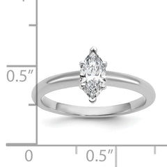 14k White Gold 1/2 carat Certified Lab Grown Diamond VS+ F+ Marquise Solitare Complete Engagement Ring