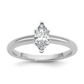 14k White Gold 1/2 carat Certified Lab Grown Diamond VS/SI+ G+ Marquise Solitare Complete Engagement Ring
