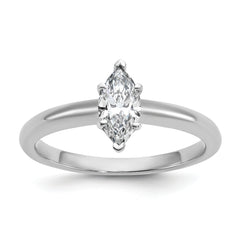 14k White Gold 1/2 carat Lab Grown Diamond VS/SI+ G+ Marquise Solitare Complete Engagement Ring