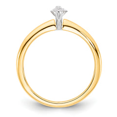 14k Two-tone 1/2 carat Lab Grown Diamond VS+ F+ Marquise Solitare Complete Engagement Ring