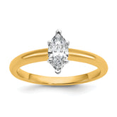 14k Two-tone 1/2 carat Certified Lab Grown Diamond VS/SI+ G+ Marquise Solitare Complete Engagement Ring